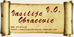 Vasilije Obračević vizit kartica